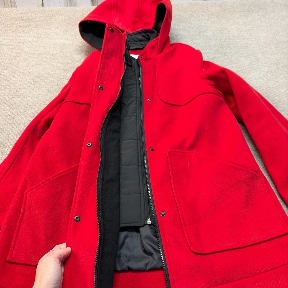 Croft & Barrow Red Hooded Coat – Quilted Lining - Picture 2 of 5